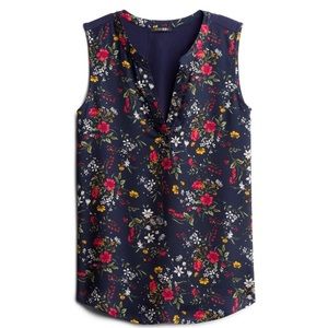 Papermoon Fayetteville Navy Mixed Material Blouse